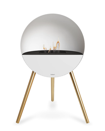 Le Feu Eye Bioethanolpejs   Hvid Rose Gold Sort Top Hvid Front  : Erling Christensen Møbler