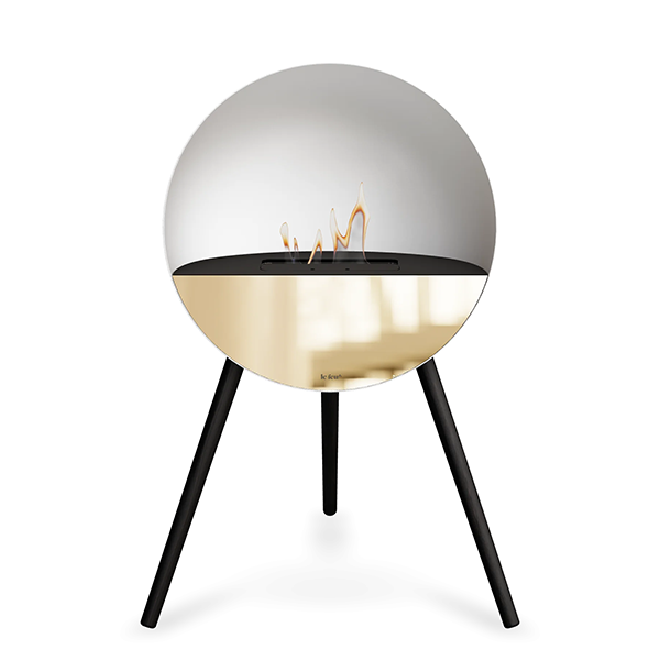 Le Feu Eye Bioethanolpejs Hvid Sorte Ben Sort Top Rose Gold Front : Erling Christensen Møbler