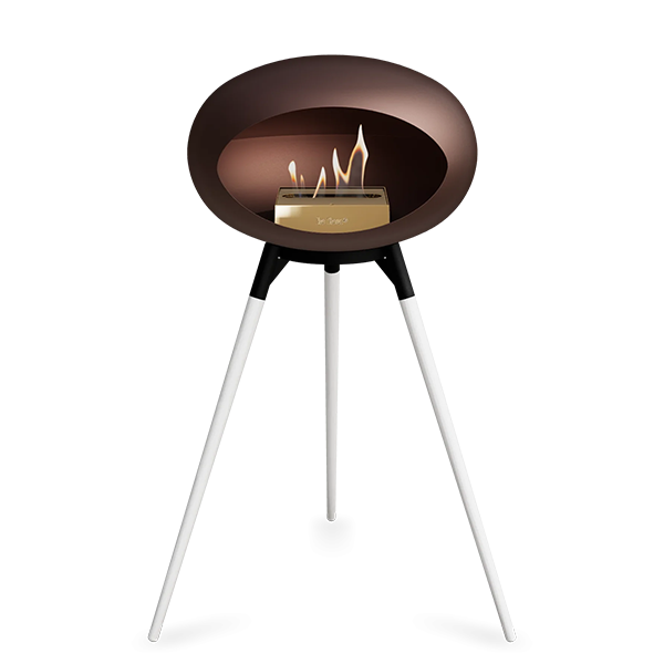 Le Feu Ground Wood High   Mocca Hvide Ben Sort Stel Rose Gold Brænder  : Erling Christensen Møbler