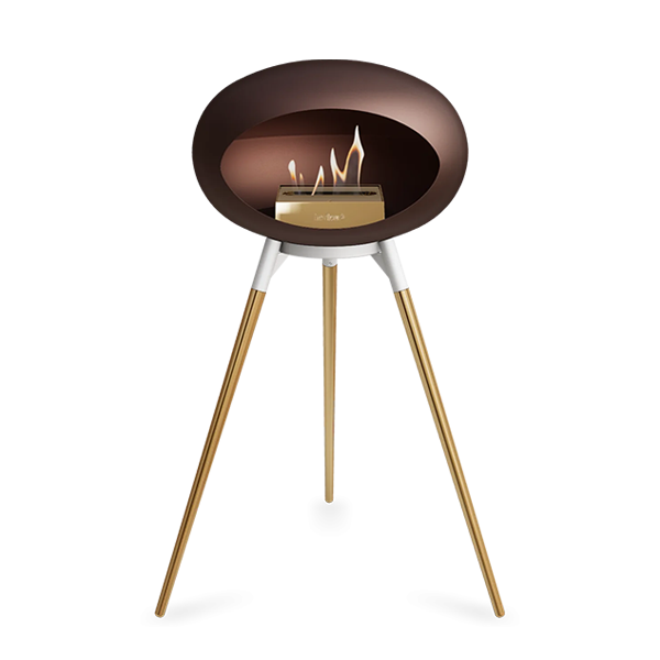 Le Feu Ground Wood High   Mocca Rose Gold Ben Hvid Stel Rose Gold Brænder  : Erling Christensen Møbler