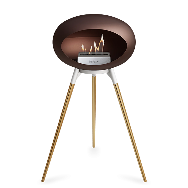 Le Feu Ground Wood High   Mocca Rose Gold Ben Hvidt Stel Stål Brænder  : Erling Christensen Møbler