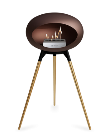 Le Feu Ground Wood High   Mocca Rose Gold Ben Sort Stel Stål Brænder  : Erling Christensen Møbler