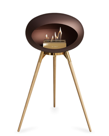 Le Feu Ground Wood High   Mocca Sæbebehandlet Eg Ben Rose Gold Stel Rose Gold Brænder  : Erling Christensen Møbler