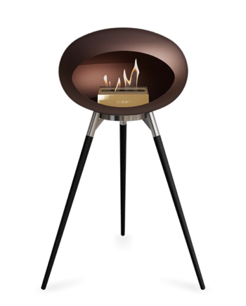 Le Feu Ground Wood High   Mocca Sorte Ben Poleret Stål Stel Rose Gold Brænder  : Erling Christensen Møbler