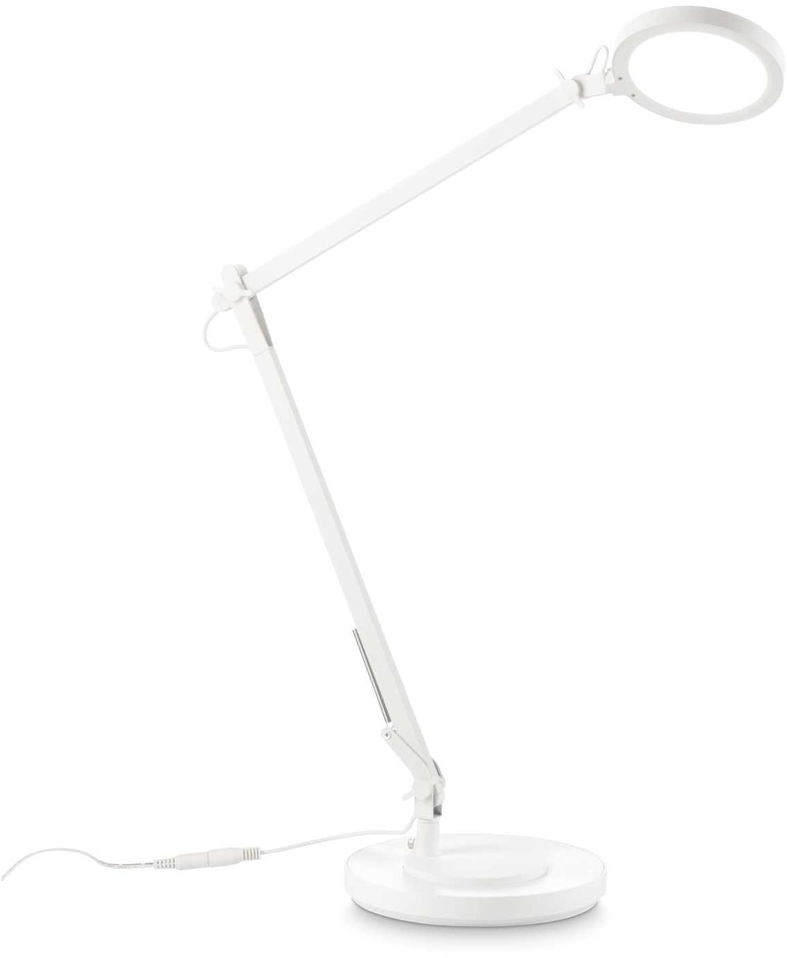 Led Bord- Og Skrivebordslampe Ideal Lux Futura Hvid Aluminium Med Dimmer 750 Lm 4000   ø12    H65   Cm