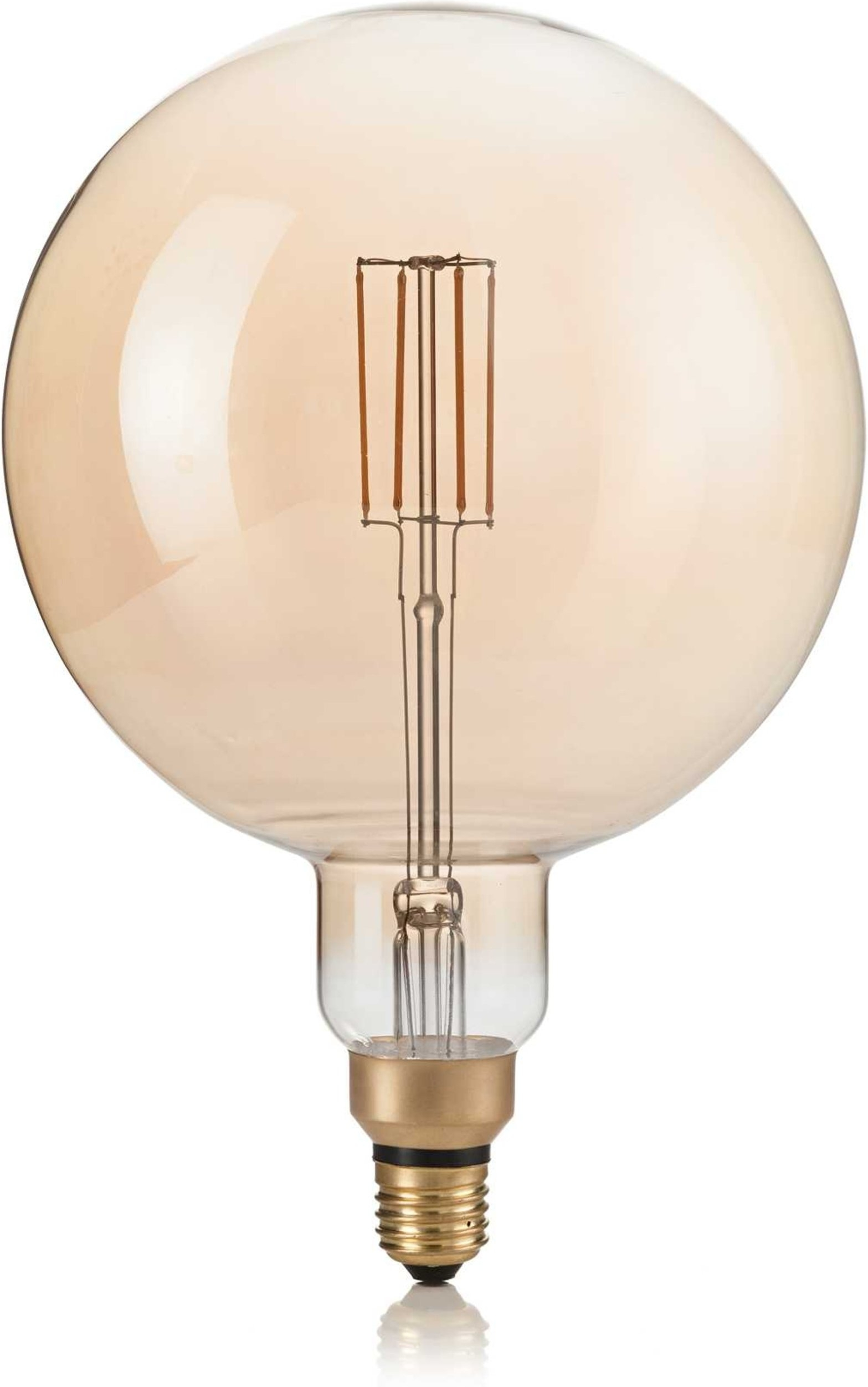Led Filamentpære Ideal Lux E27 Serie 4w 400 Lm Ravfarvet Glas ø19     H29 Cm 2200k