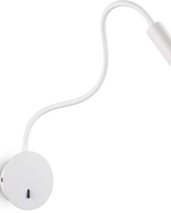 Led Væglampe Ideal Lux Focus ø85 Justerbar Arm 280-550 Mm Hvid Mat