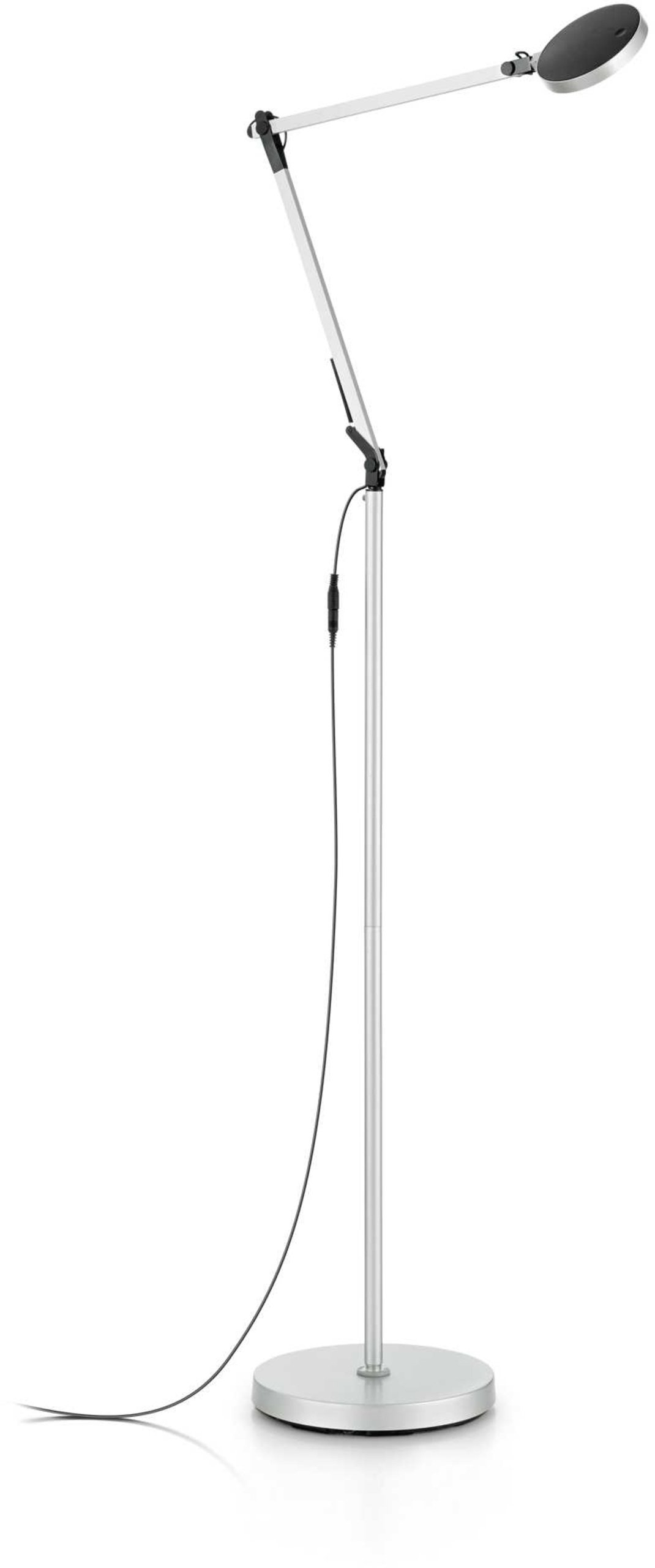Led-gulvlampe Ideal Lux Futura  Aluminium  Integreret 750 Lm Led  Dimbar Med Justerbar Arm  25 000 Timers Levetid  4000