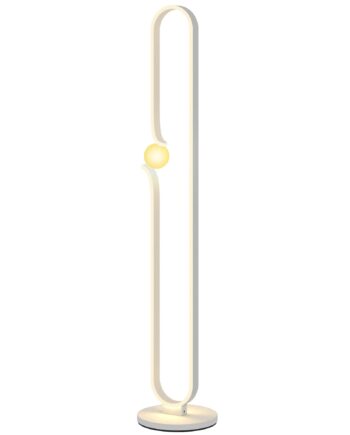 Led-gulvlampe  Nodedesign  Glasskærm  Metal  Plastik  Hvid