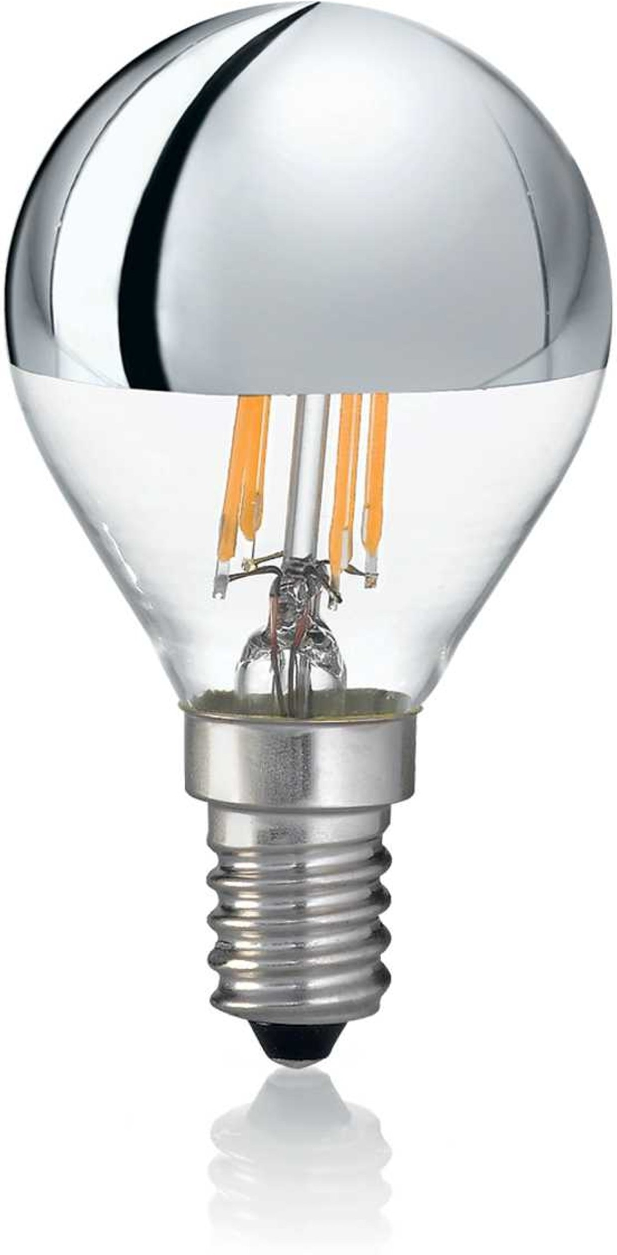 Led-lyspære E14 Ideal Lux E14-serie 4w 210 Lm 3000k Varm Hvid ø45x75 Mm Glas Krom