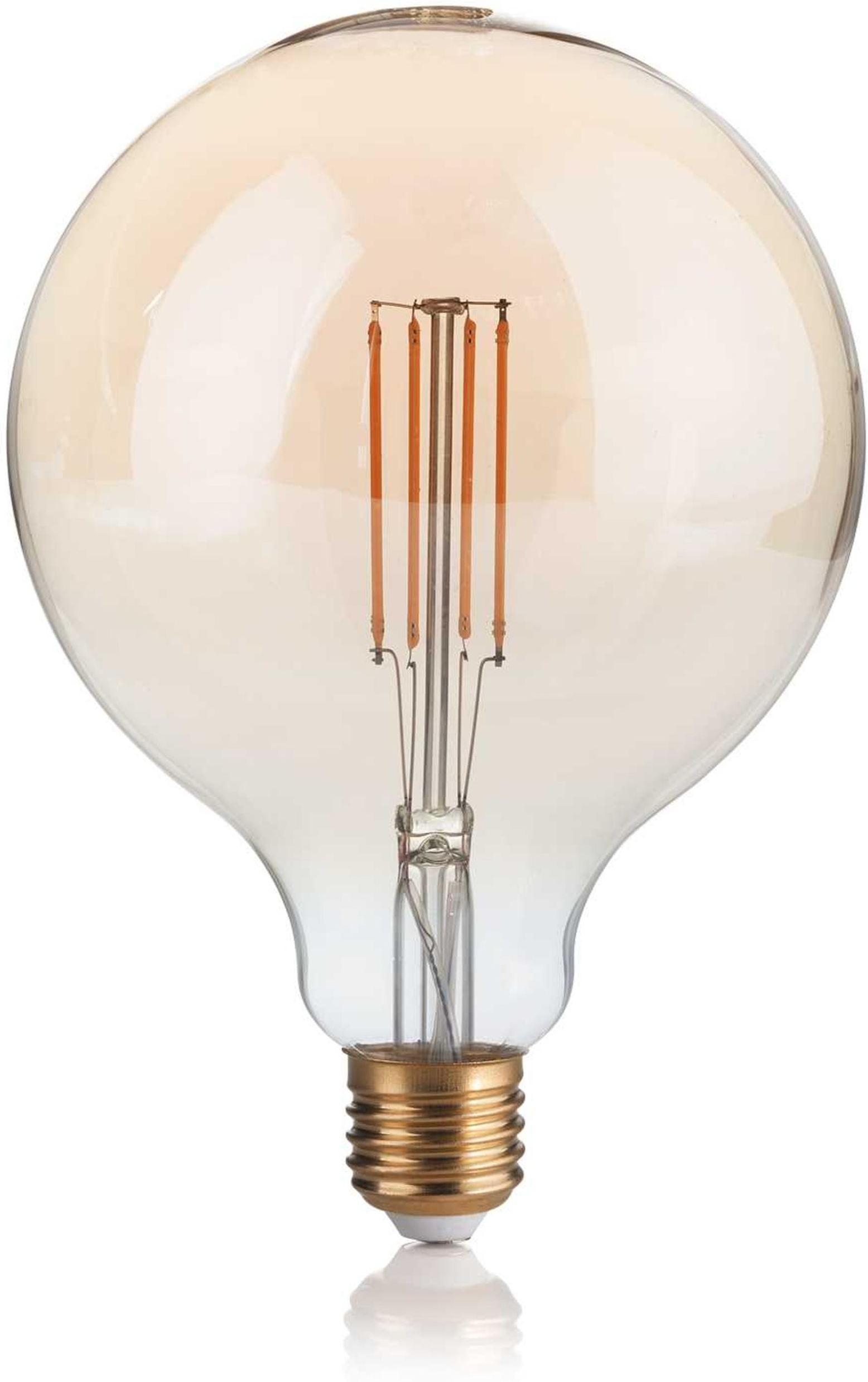 Led-lyspære Ideal Lux E27 Ravfarvet Glas 4w 2200k 350 Lm Dæmpbar ø12 5ã H18   Cm