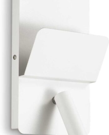 Led-væglampe Ideal Lux Read Hvid   Metalstel  Justerbar Diffuser  Usb-opladning  3000    200 Lm