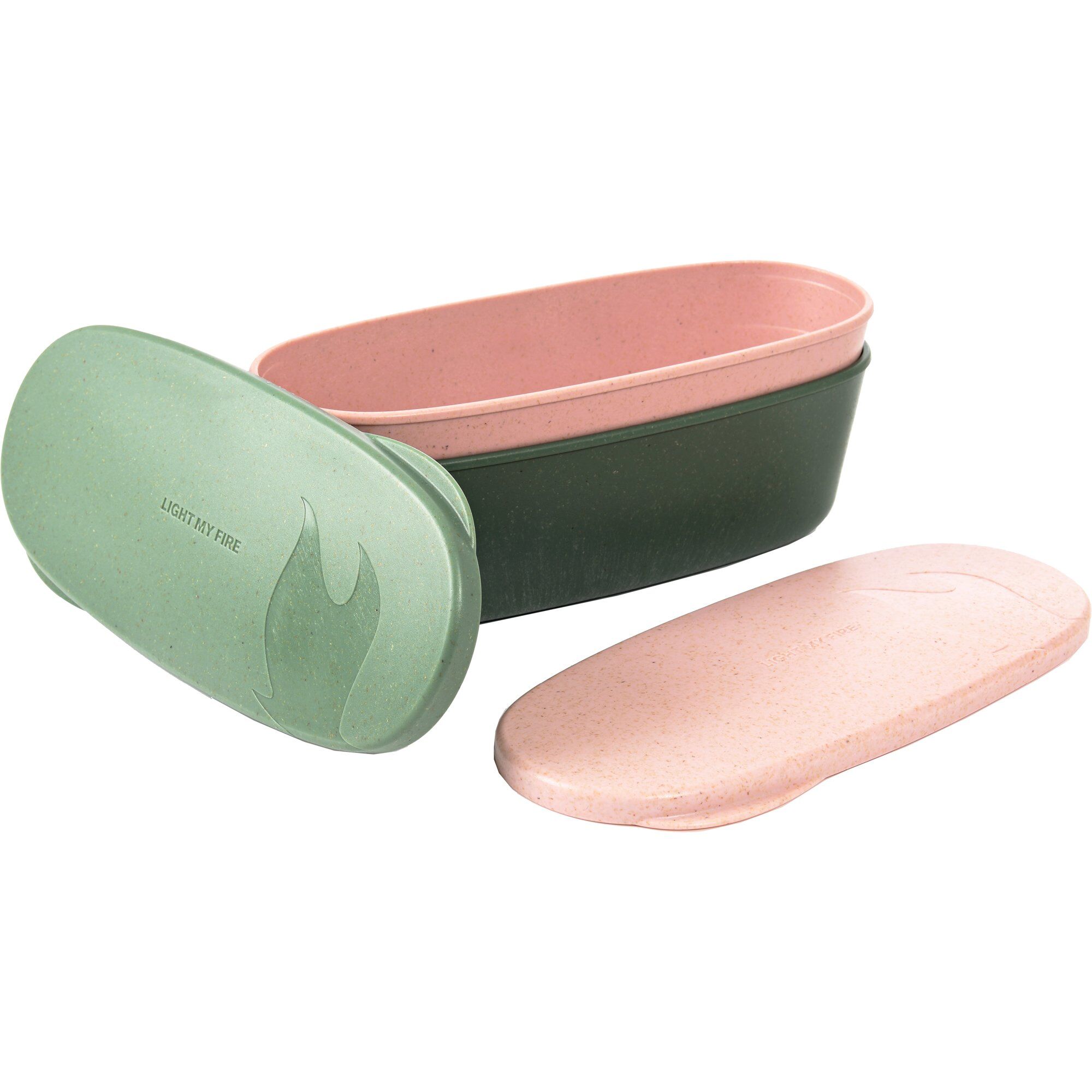 Light My Fire Snapbox Oval  Sandy Green   Dusty Pink   -pak