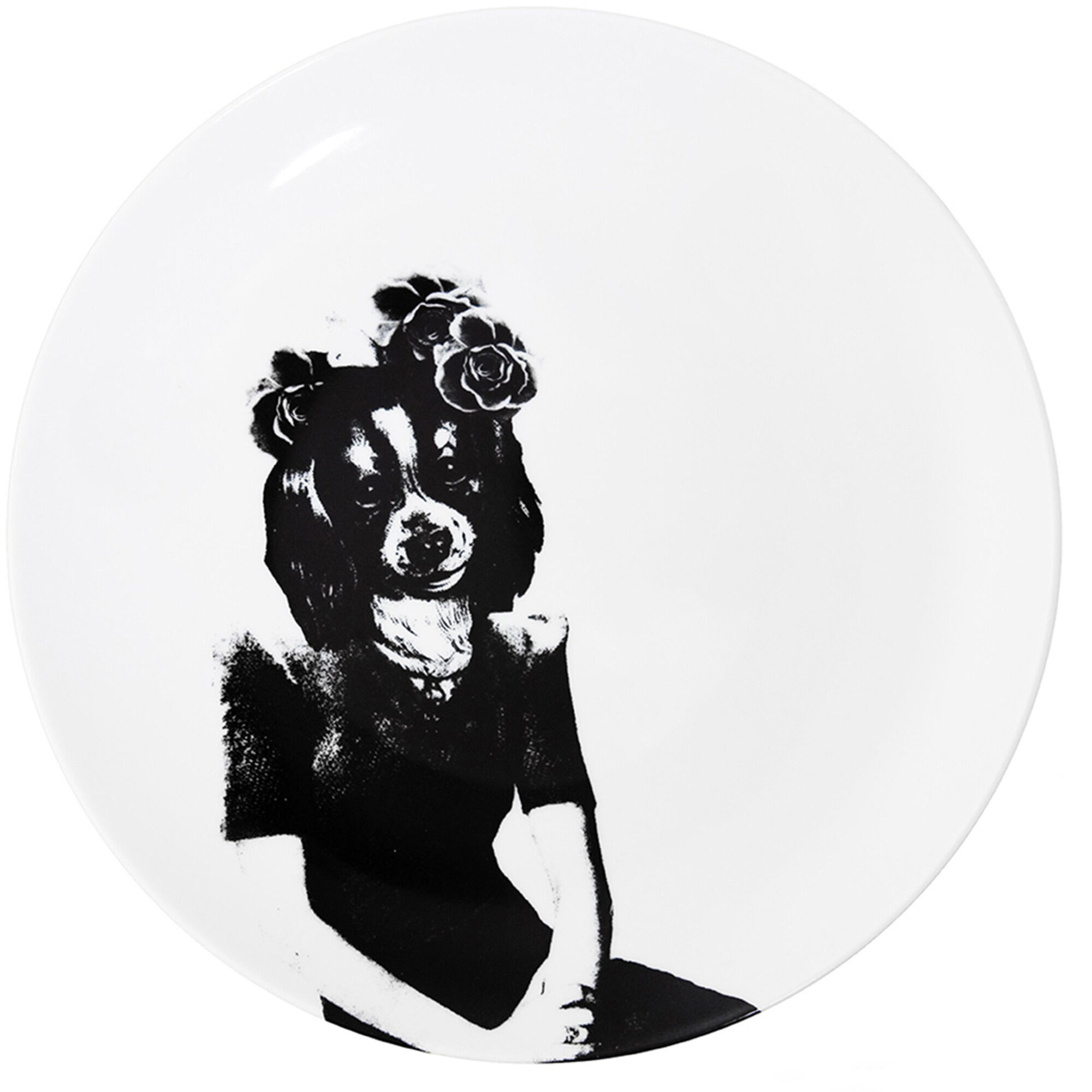 Lisa Bengtsson Os Kvinder Porcelænstallerken Mellem Tvilling Hund 26 Cm