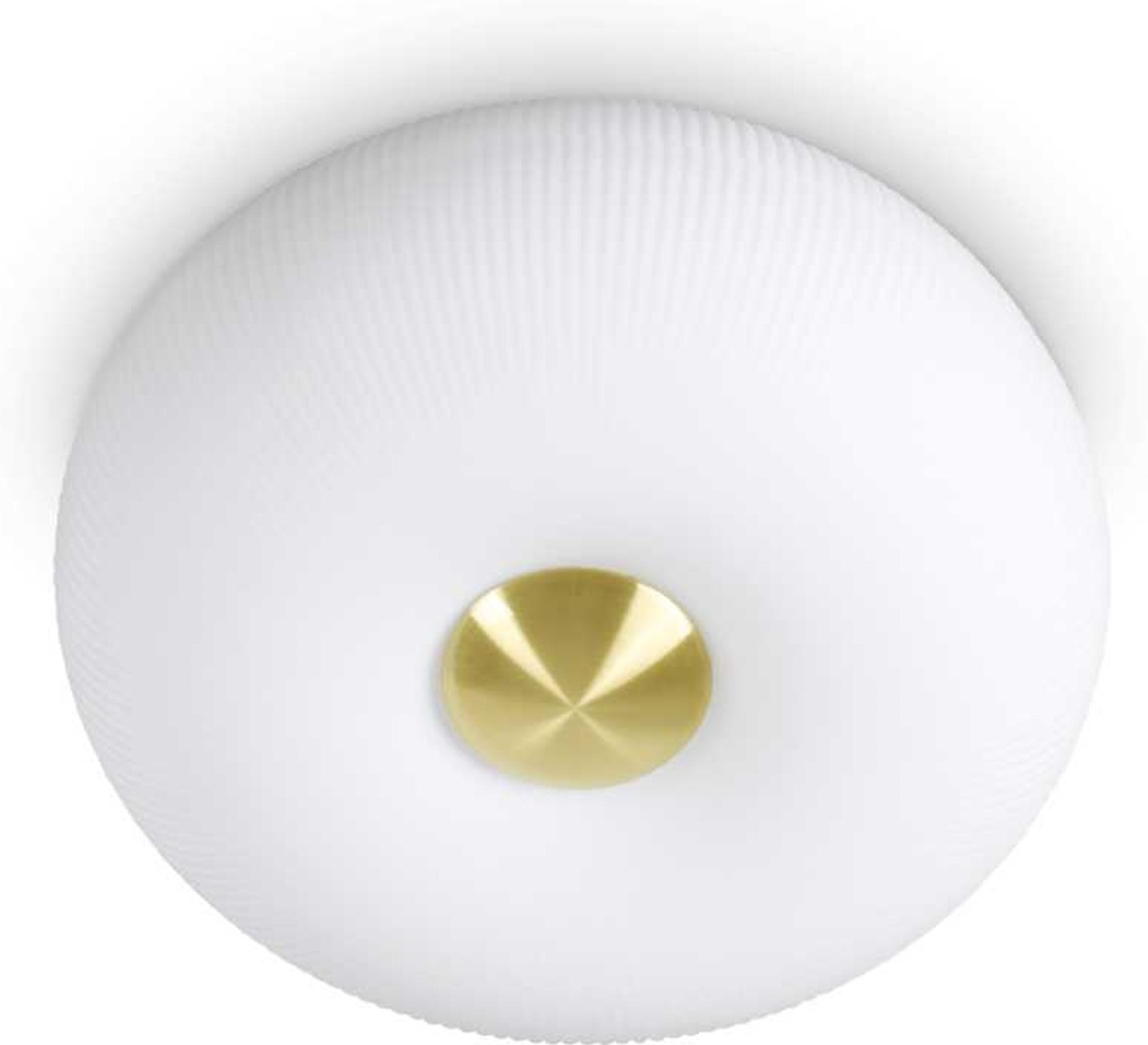 Loftlampe Ideal Lux Arizona   Satin Messing Med Hvid Syreætsede Glas ø30 Cm Inkl  Gx53-pærer