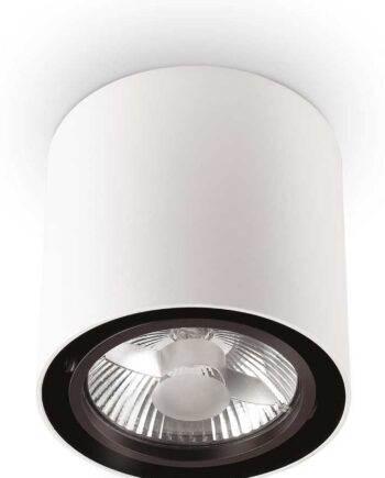 Loftlampe Ideal Lux Mood ø15 Cm Hvid-sort Aluminium Metal Med Gu10 50w Pære