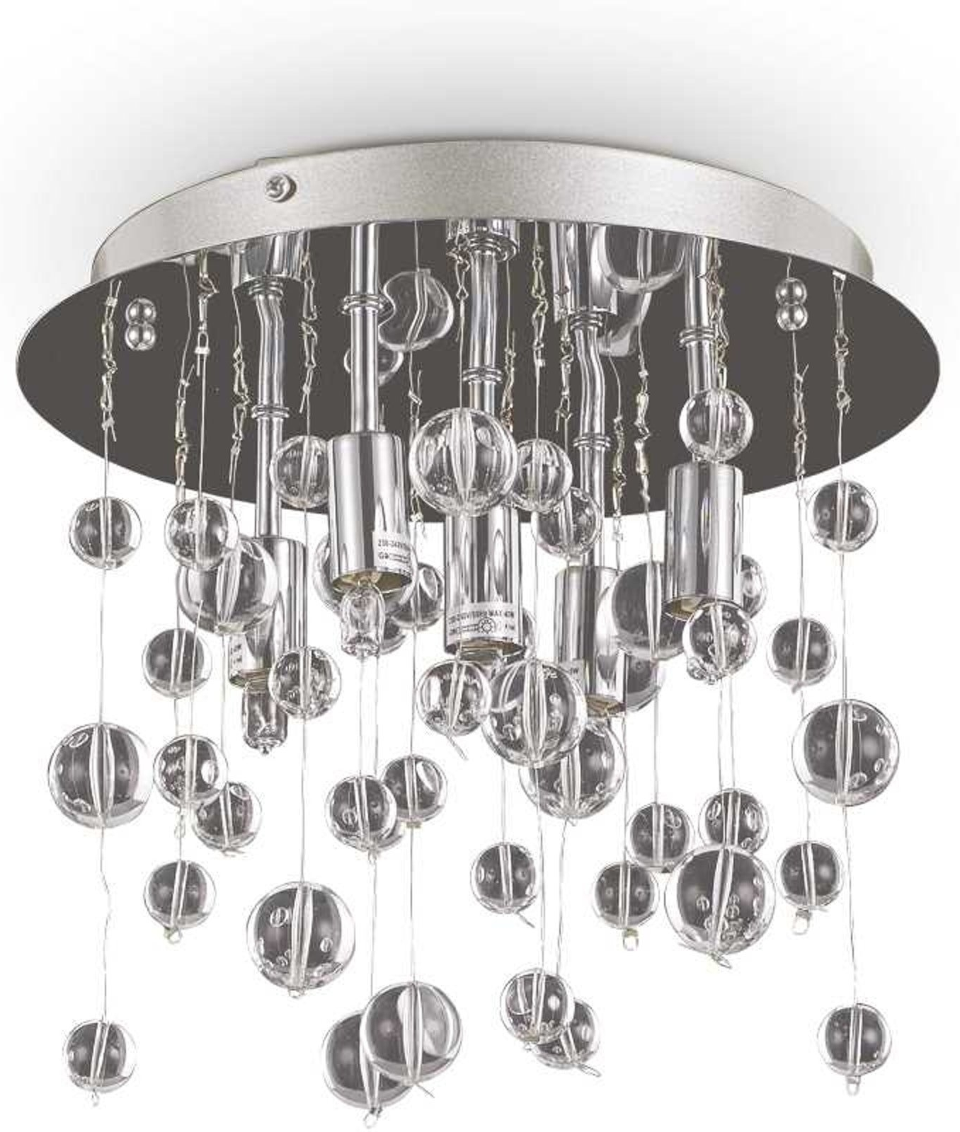 Loftlampe Ideal Lux Neve   Moderne Pendel   Krom Eller Mat Hvid ø27 Cm Med   G9-pærer   Glaskugler