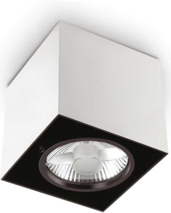 Loftslampe Ideal Lux Mood Hvid Sort Aluminium Metal H10 4x9x9 Cm Gu10 28w 2700k 405 Lm