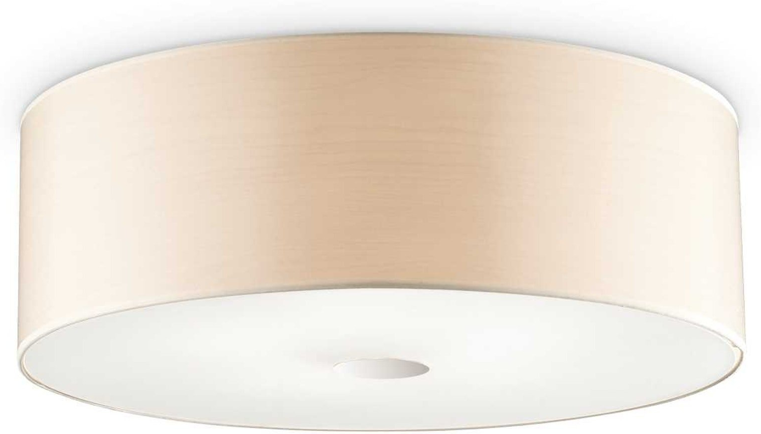 Loftslampe Ideal Lux Woody ø60 Cm Krom Natur Glas Plast 5ã E27