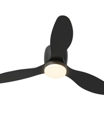 Loftsventilator Med Lampe Og Fjernbetjening    Lysfarver    Hastigheder  Justerbar Lysstyrke  Sort