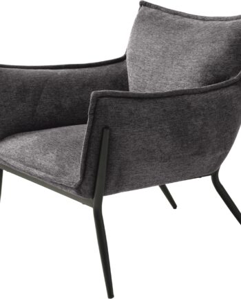 Loungestol Nordique Design Calgary Mørkegrå Brego Stof Sorte Metalben H82xb71xl83