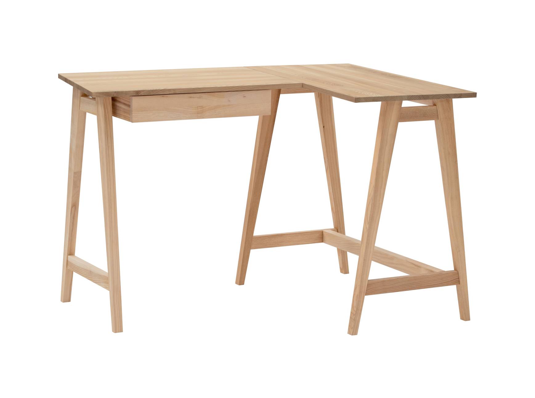 Luka Ask  -formet Skrivebord B115cm   D85cm Højrevendt