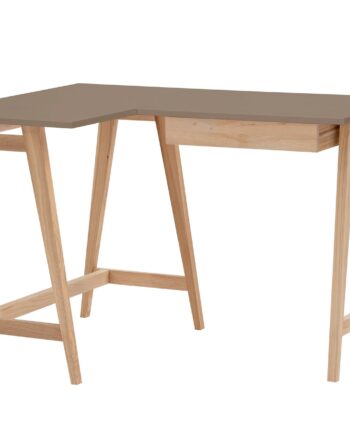 Luka Asketræ Hjørneskrivebord B115   D85cm Brun Beige Venstre Side