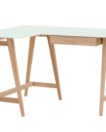 Luka Asketræ Hjørneskrivebord B115   D85cm Fleeting Mint Venstre Side