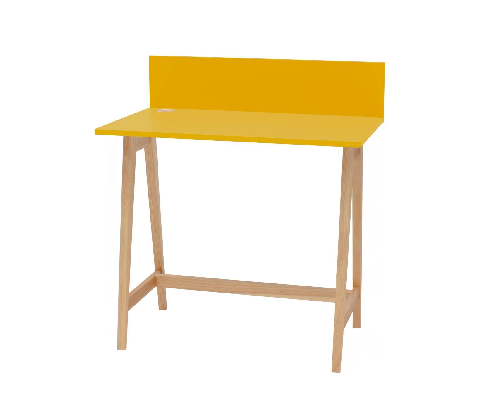 Luka Asketræ Skrivebord 85x50cm Gul