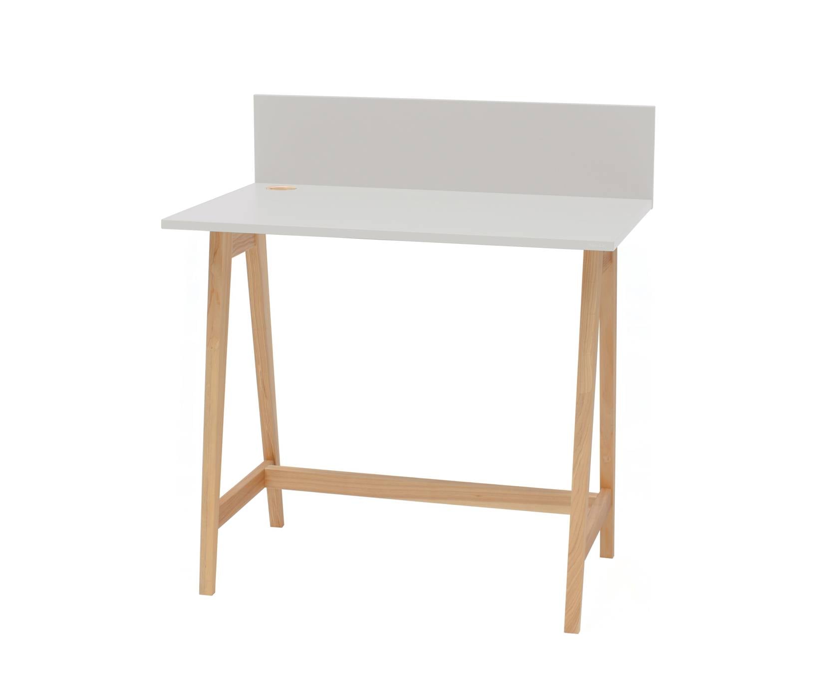Luka Asketræ Skrivebord 85x50cm   Lysegrå
