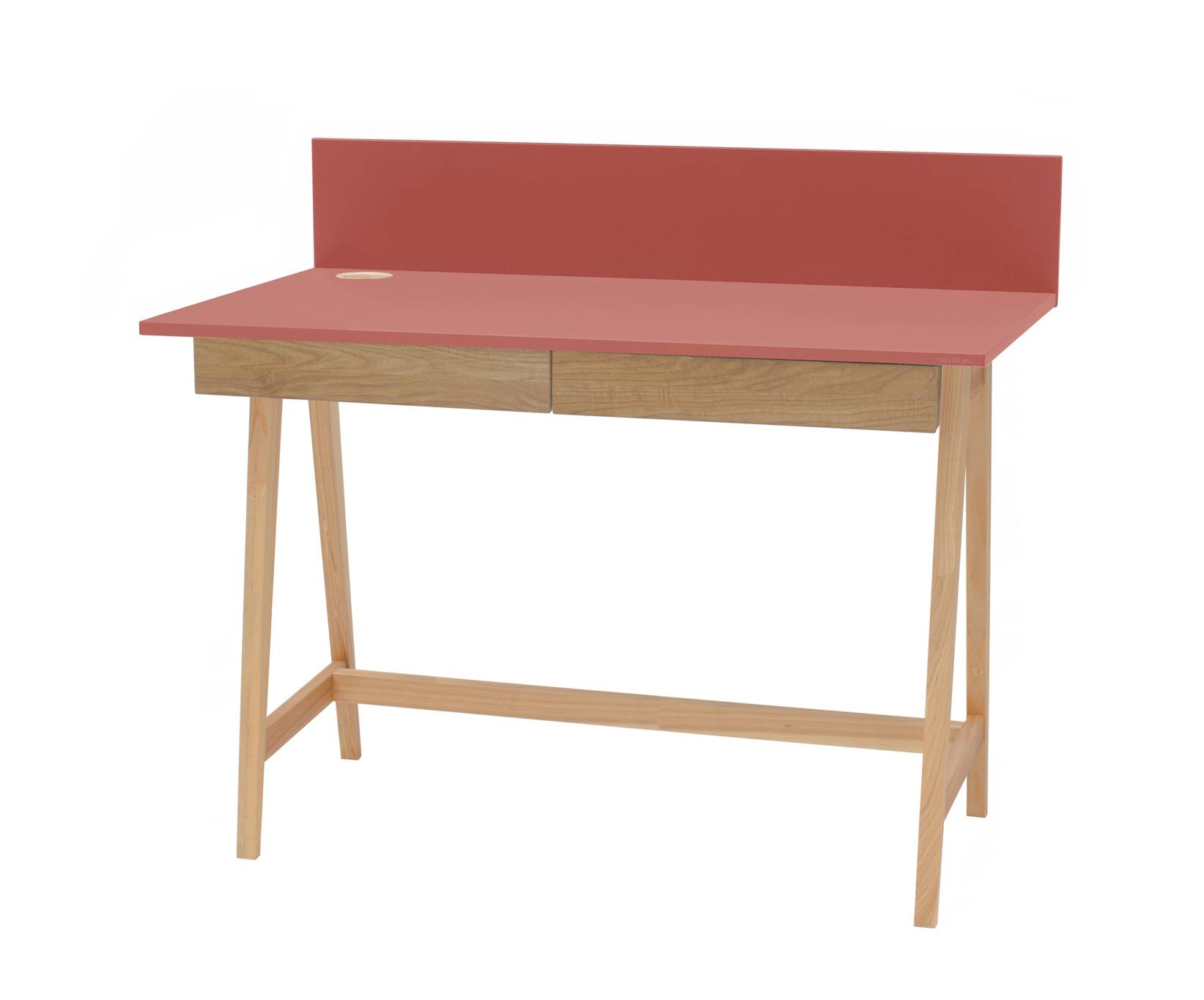 Luka Asketræ Skrivebord 110x50cm Med Skuffe Antique Pink