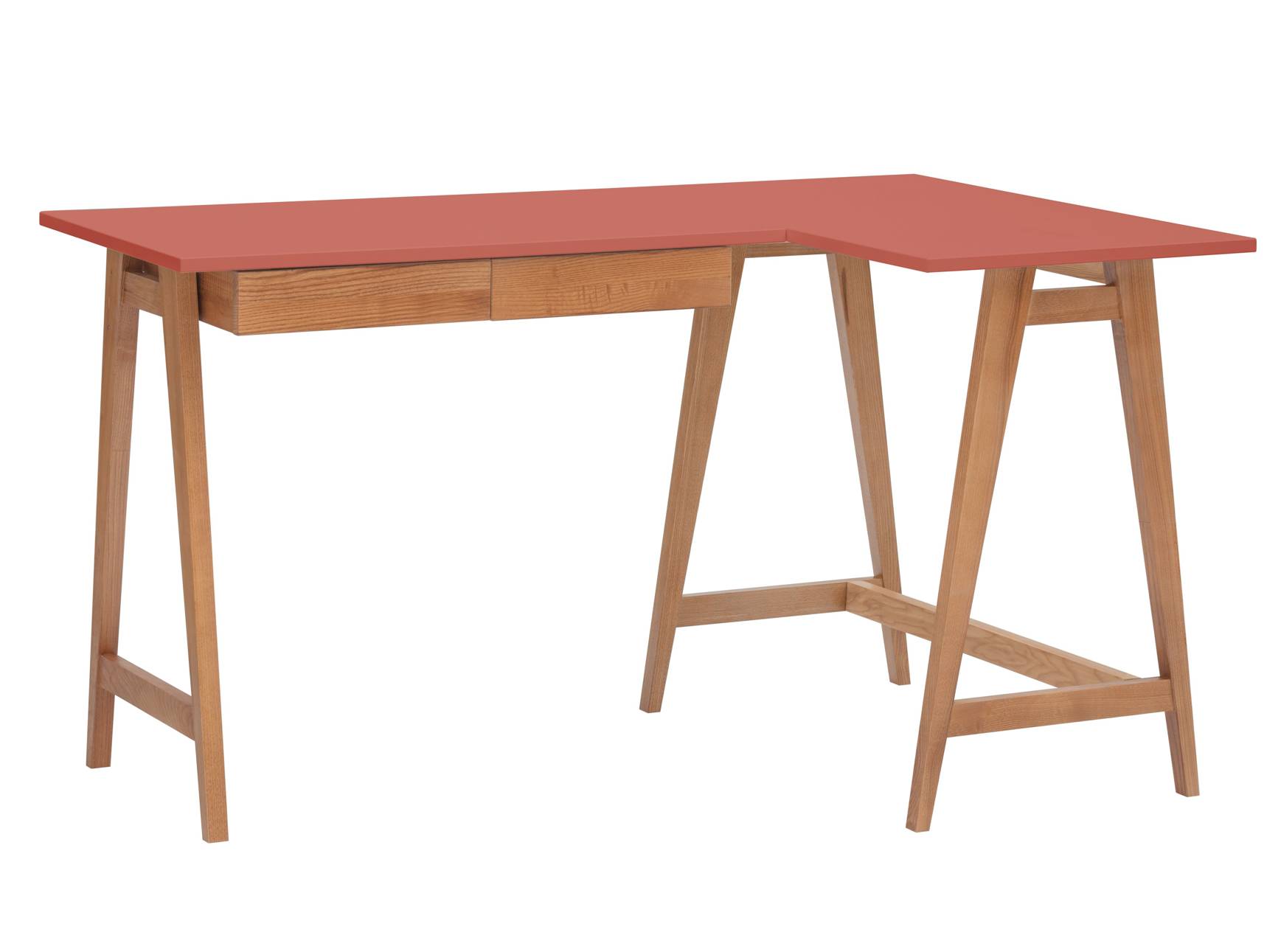 Luka Hjørneskrivebord   135cm     85cm Antik Pink Eg Højre Side