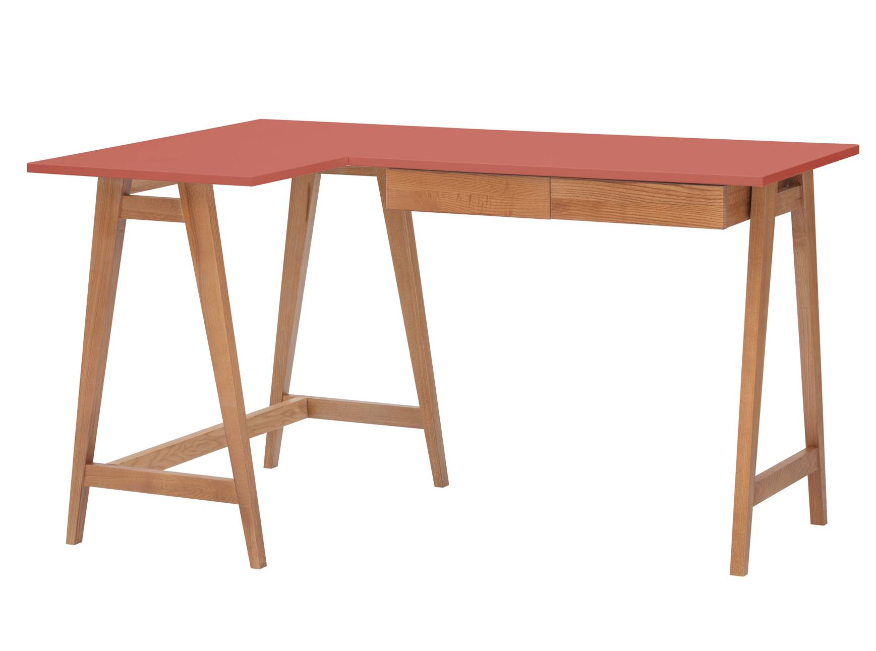 Luka Hjørneskrivebord   135cm     85cm Antik Pink Eg Venstre Side