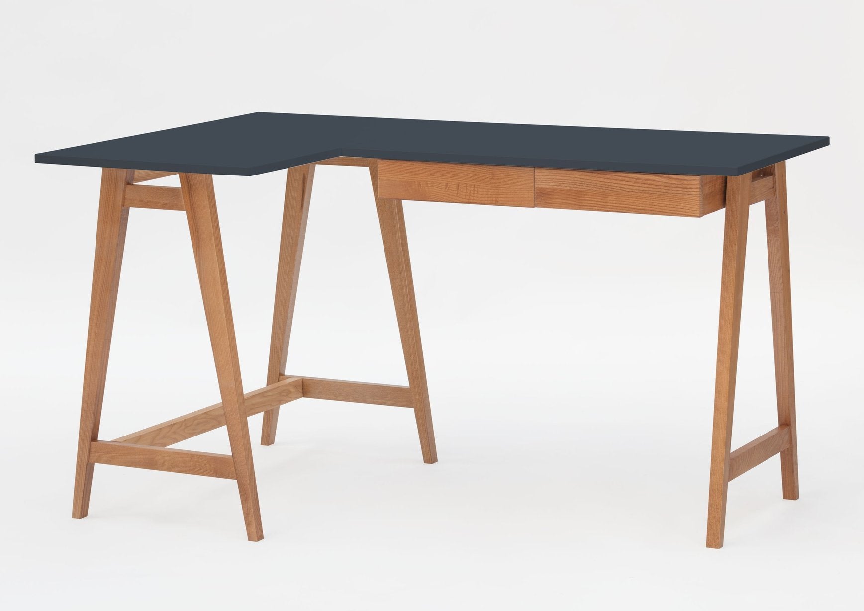 Luka Hjørneskrivebord   135cm     85cm   Grafit Eg Venstre Side