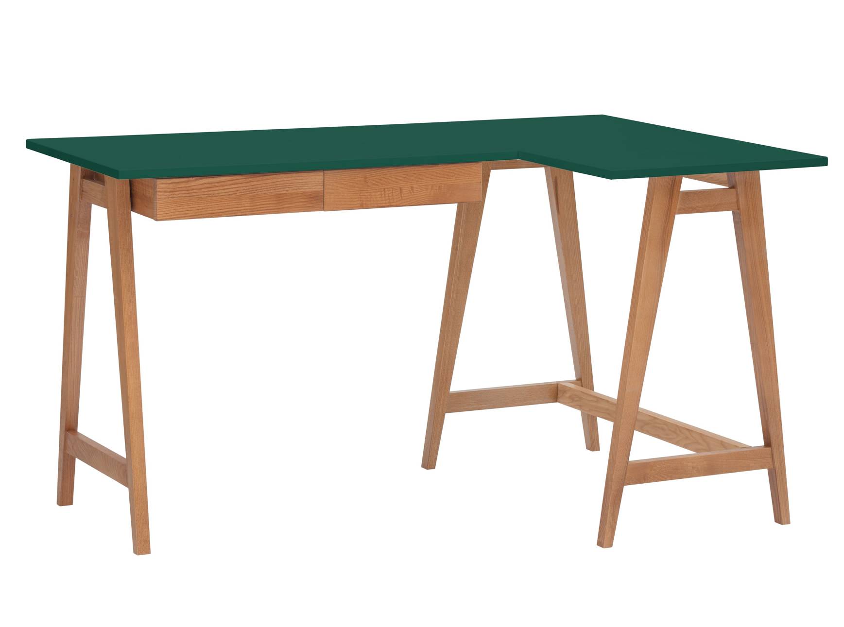 Luka Hjørneskrivebord   135cm     85cm Grøn Eg Højre Side