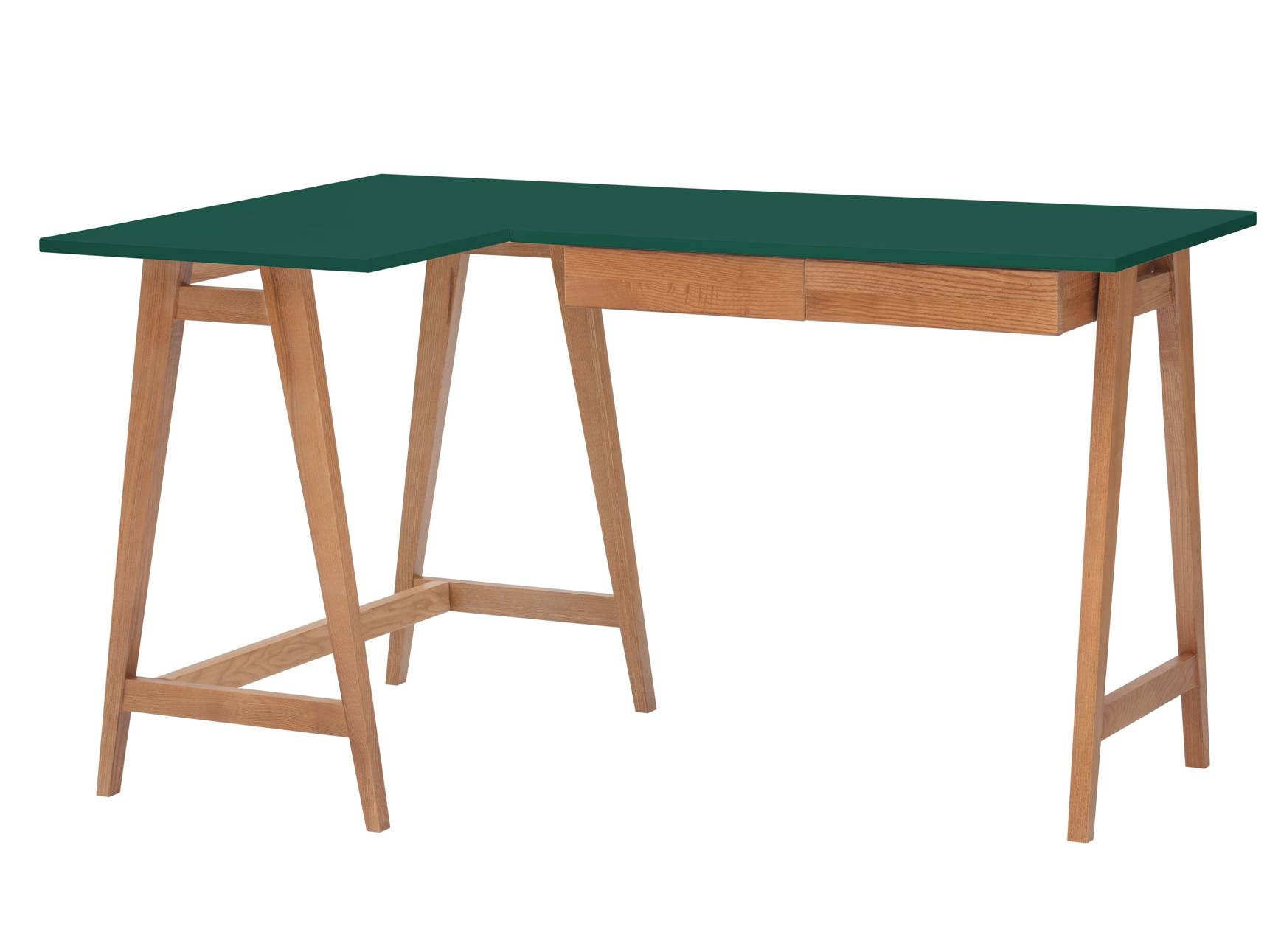 Luka Hjørneskrivebord   135cm     85cm Grøn Eg Venstre Side