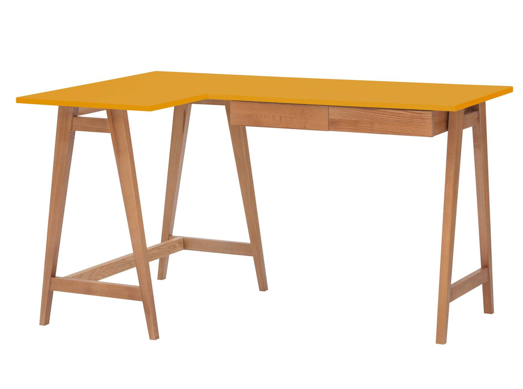 Luka Hjørneskrivebord   135cm     85cm Gul Eg Venstre Side
