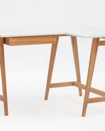Luka Hjørneskrivebord   115cm     85cm   Hvid Eg Højre Side