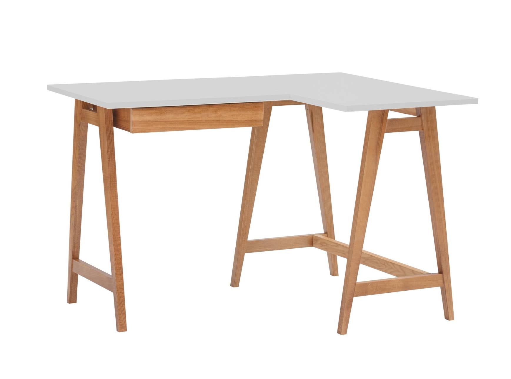 Luka Hjørneskrivebord   115cm     85cm   Lysegrå Eg Højre Side