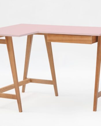 Luka Hjørneskrivebord   115cm     85cm   Pink Eg Venstre Side