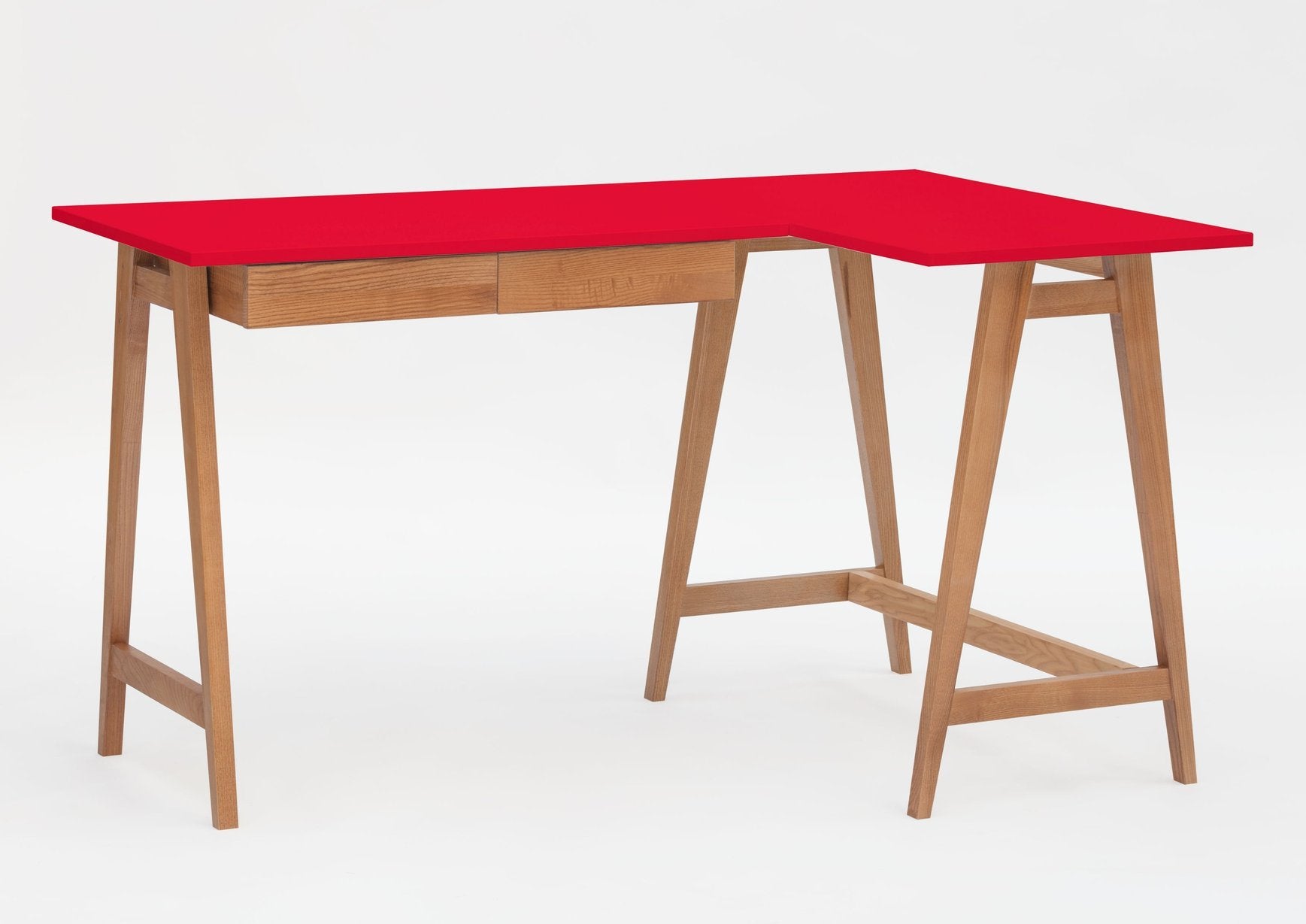 Luka Hjørneskrivebord   135cm     85cm   Rød Eg Højre Side