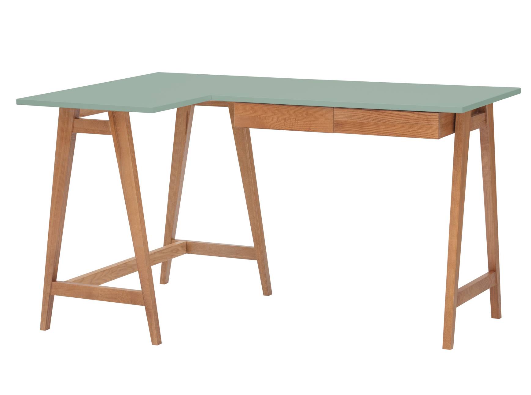 Luka Hjørneskrivebord   135cm     85cm Salviegrøn Oak Venstre Side