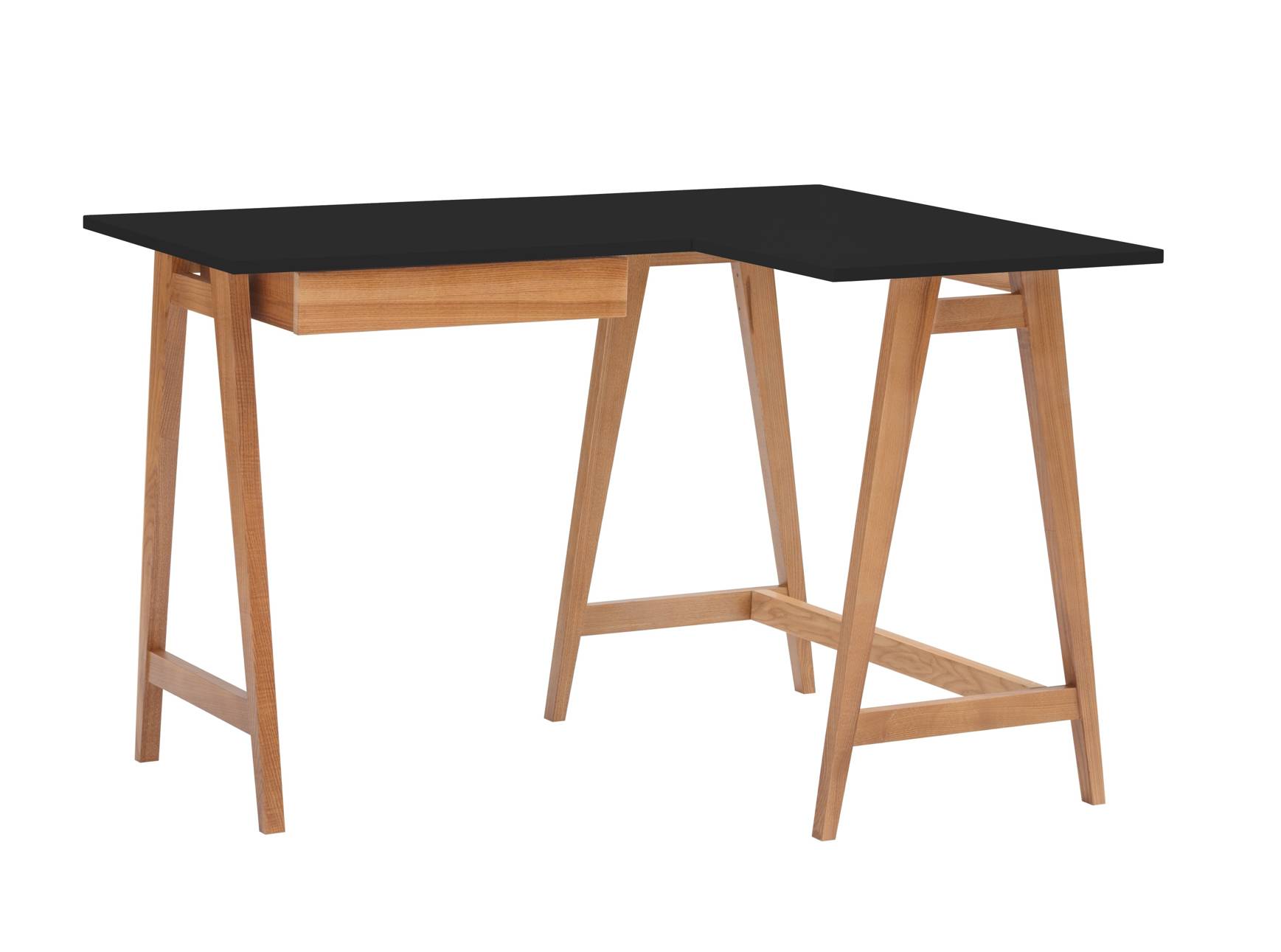 Luka Hjørneskrivebord B115cm   D85cm Sort Eg Højre Side