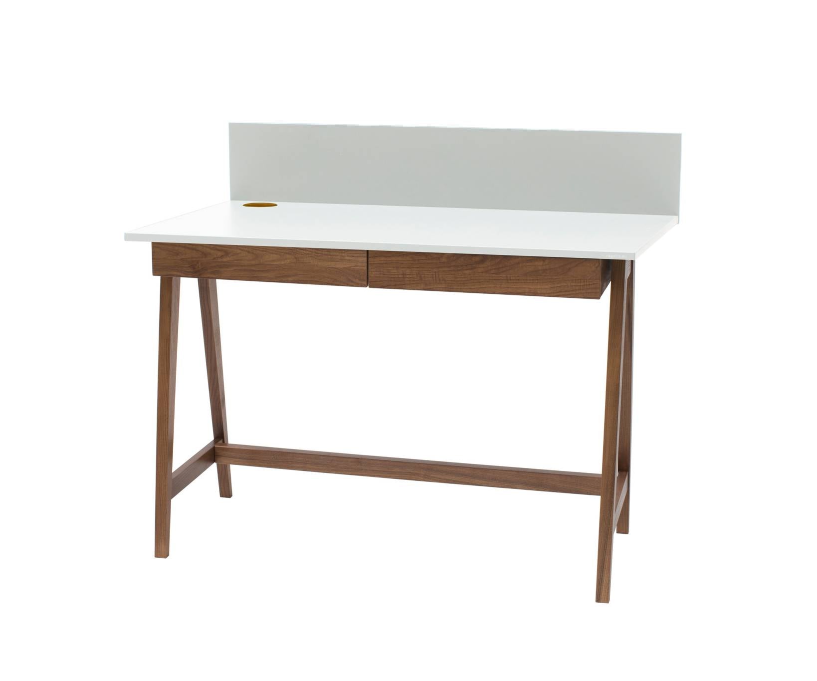Luka Skrivebord 110x50cm Med Skuffe Eg   Hvid