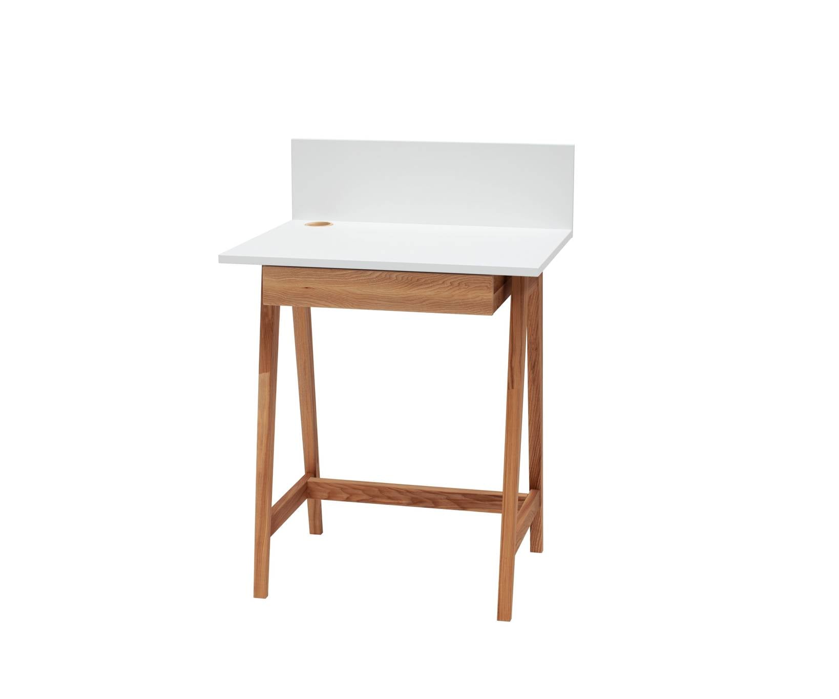 Luka Skrivebord 65x50cm Med Skuffe Eg   Hvid