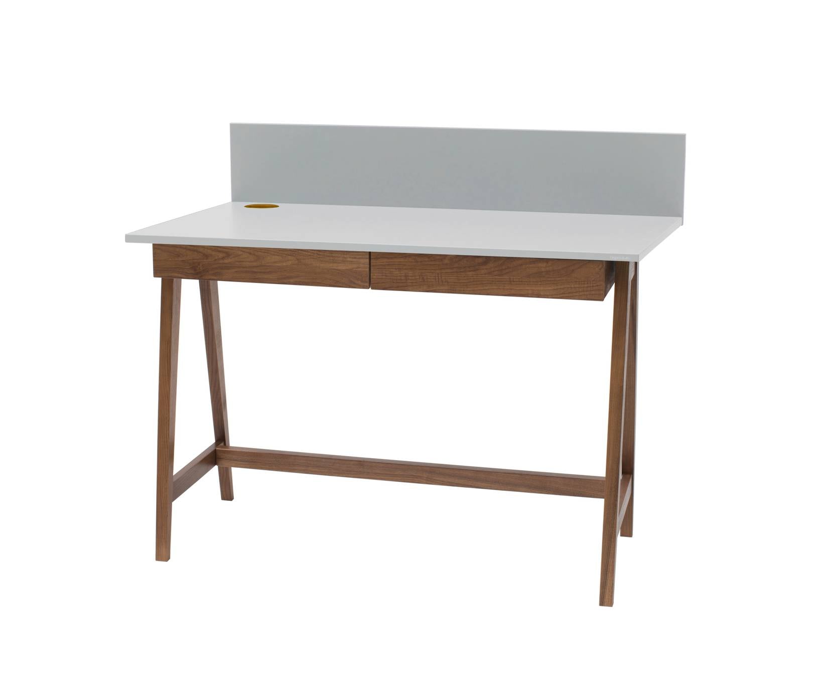 Luka Skrivebord 110x50cm Med Skuffe Eg   Lysegrå