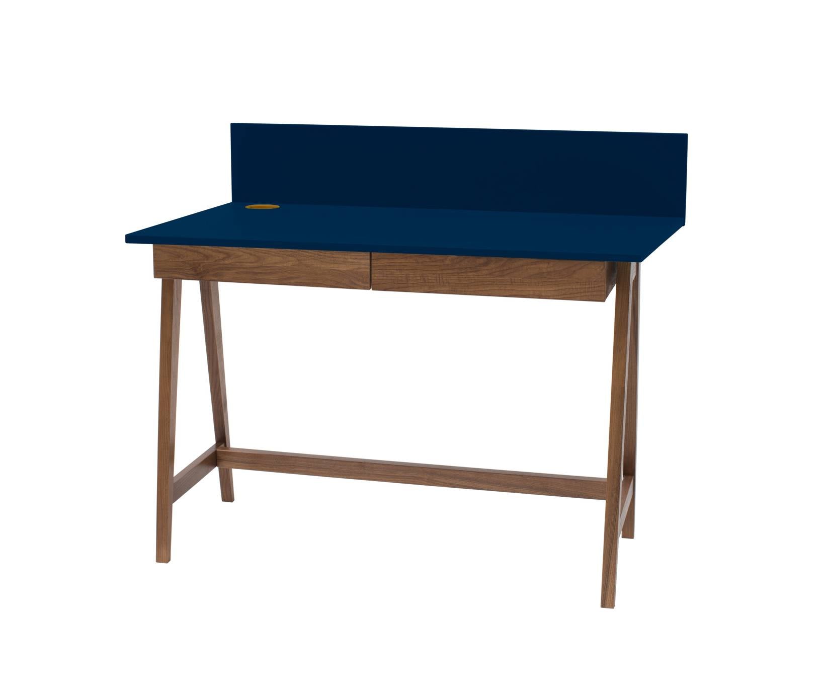 Luka Skrivebord 110x50cm Med Skuffe Eg   Marineblå