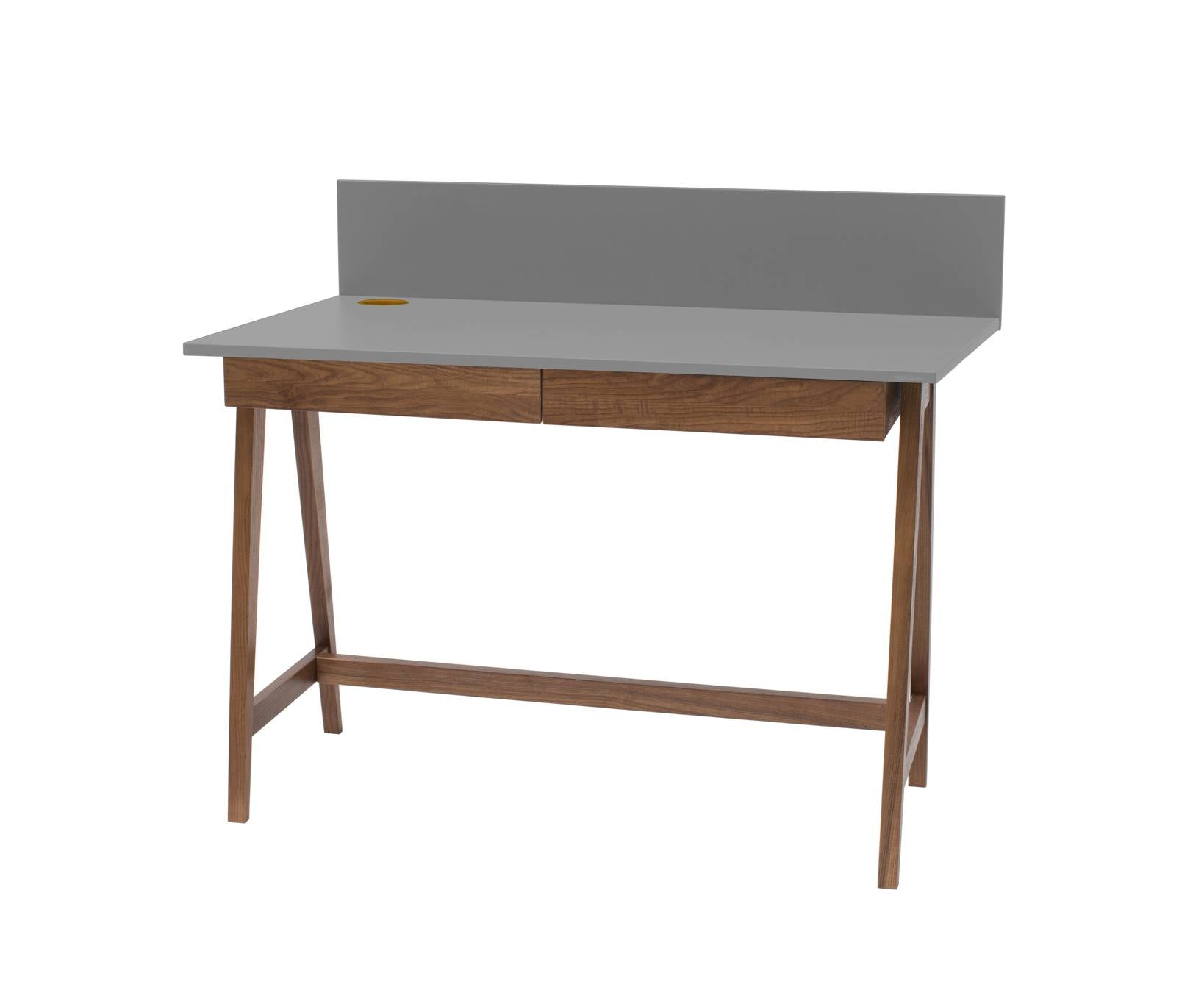 Luka Skrivebord 110x50cm Med Skuffe Eg   Mørkegrå