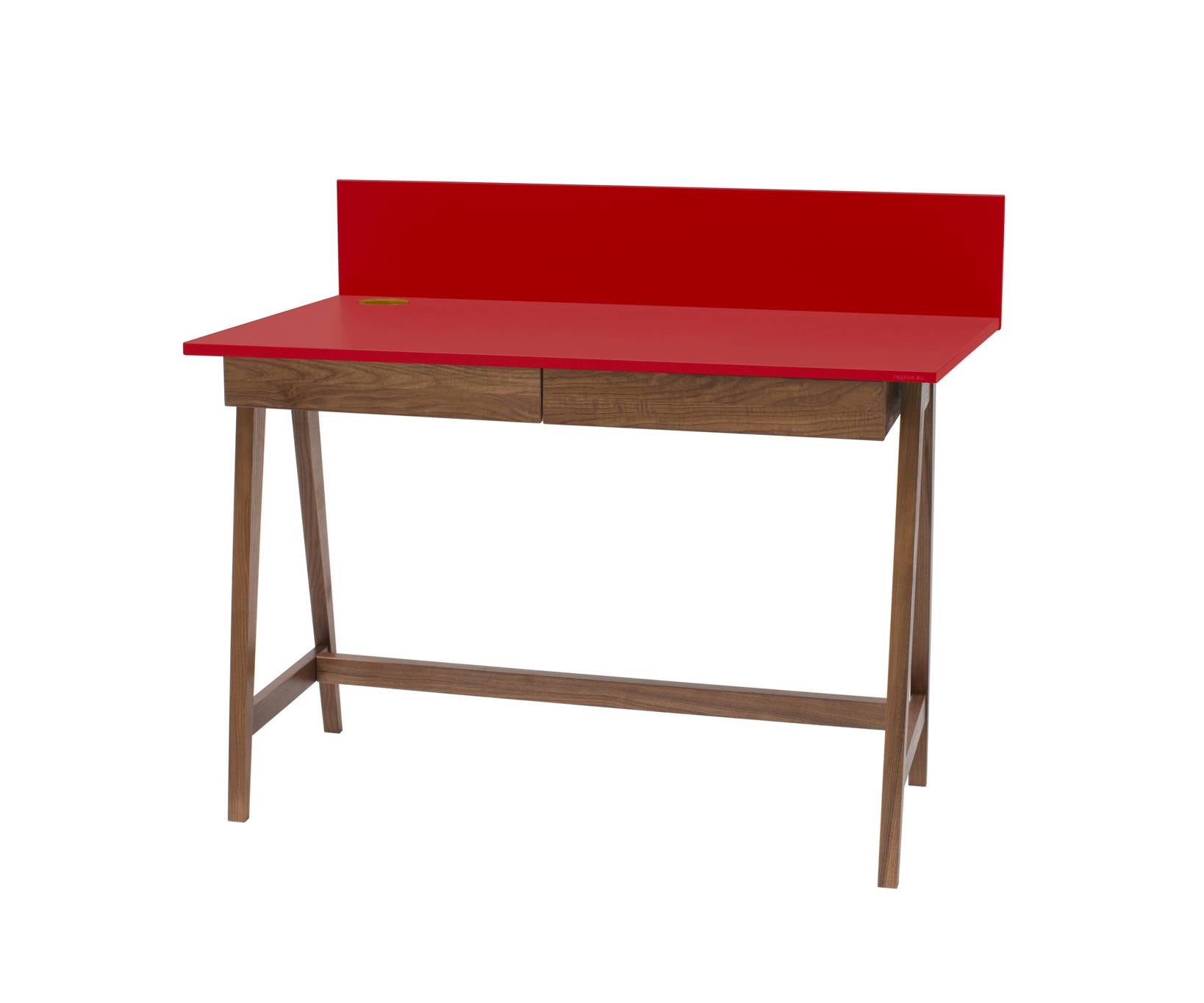 Luka Skrivebord 110x50cm Med Skuffe Eg   Rød
