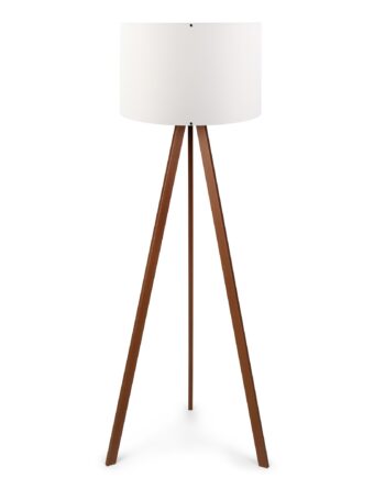 Lumi Lumara Gulvlampe Hvid Pvc Stof Og Brun Mdf
